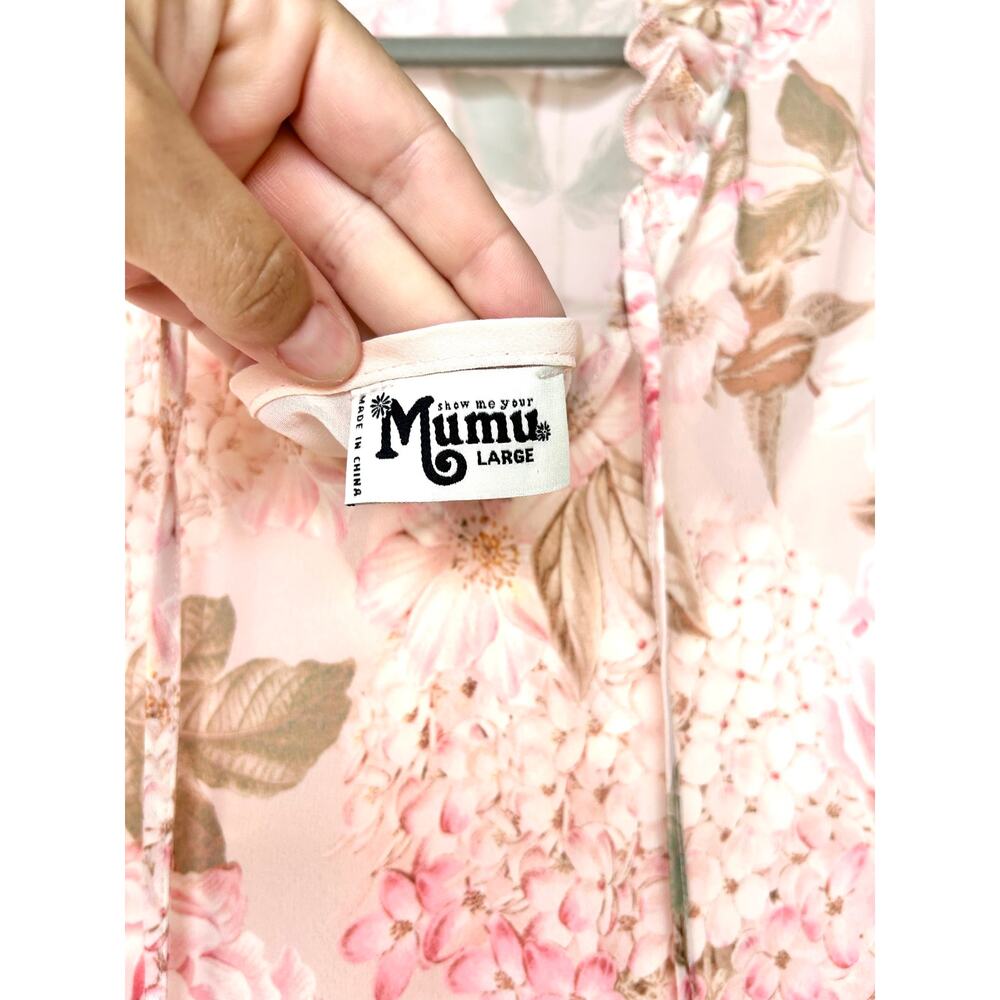 Show Me Your Mumu Viola Hydrangea Maxi Dress Pink Floral Wedding Guest Large - Picture 3 of 8